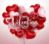VALENTINE'S DAY HEART BALLOONS POLKADOTS PARTY BANNER POSTER BACKDROP DECORATION