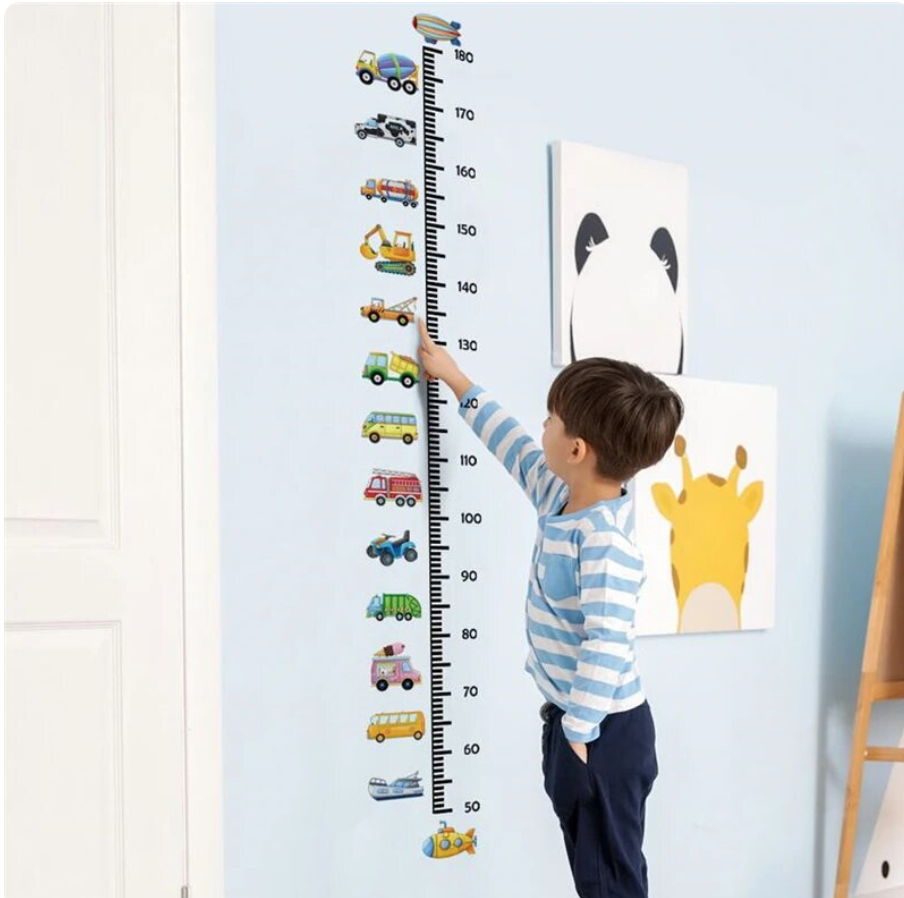 VEHICLES HEIGHT CHART CAR TRACTOR TOW TRUCKS 3D WALL STICKER MURAL ART Decal
