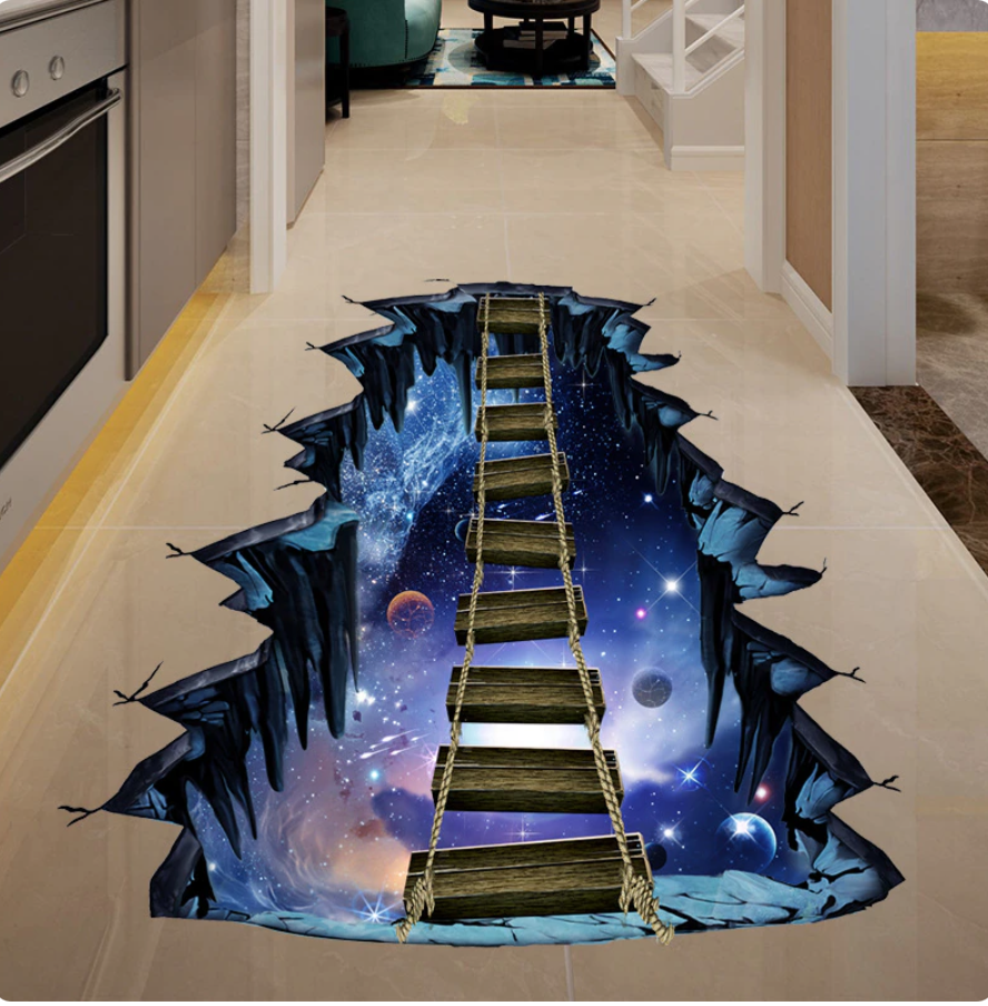 GALAXY SPACE BRIDGE PLANETS STARS 3D WALL STICKER MURAL ART Decal