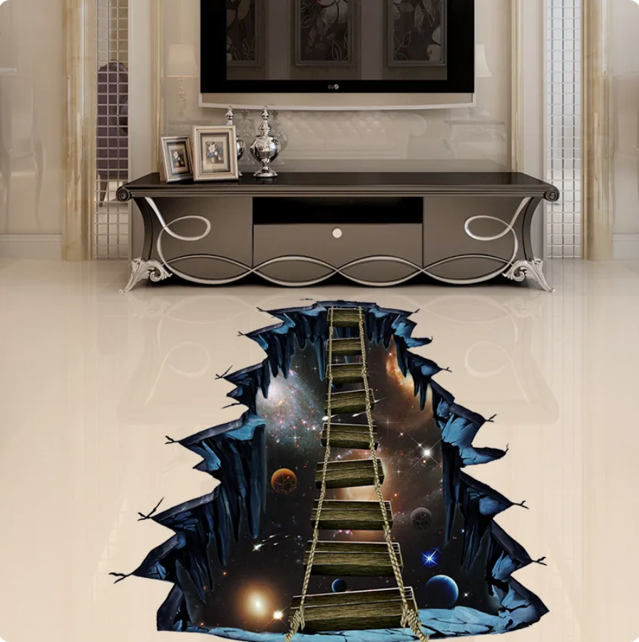 SPACE BRIDGE GALAXY PLANETS STARS COSMOS SCI FI 3D WALL STICKER MURAL ART Decal