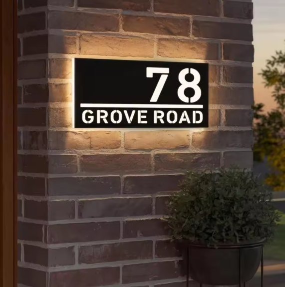Custom LED Light Up 3D House Sign | Illuminated Acrylic Address Plaque