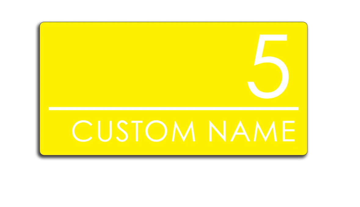 HOUSE SIGN ADDRESS SIGN NUMBER STREET ACRYLIC DOOR WALL YELLOW PLAQUE