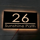 Custom LED Light Up 3D House Sign | Illuminated Acrylic Address Plaque