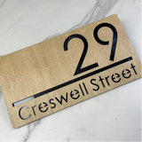 WOOD WOODEN CUSTOM OUTDOOR HOUSE SIGN NUMBER STREET HOUSE ADDRESS WALL MAIL BOX LETTER BOX PLAQUE