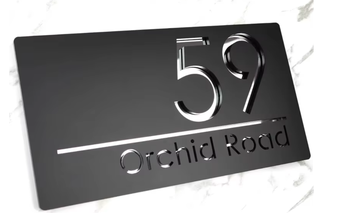 Custom Double-Layer Acrylic House Sign | Personalised Address Plaque