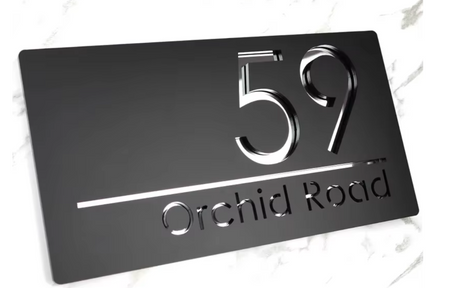 Custom Double-Layer Acrylic House Sign | Personalised Address Plaque
