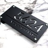 CUSTOM MODERN ACRYLIC STAINLESS STEEL SCREWS HOUSE NUMBER STREET ADDRESS SIGN