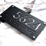 CUSTOM MODERN ACRYLIC STAINLESS STEEL SCREWS HOUSE NUMBER STREET ADDRESS SIGN