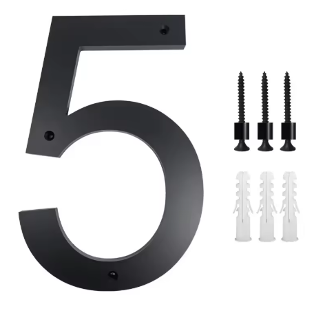 Custom Black Acrylic House Sign | Personalised Number & Letter Address Plaque