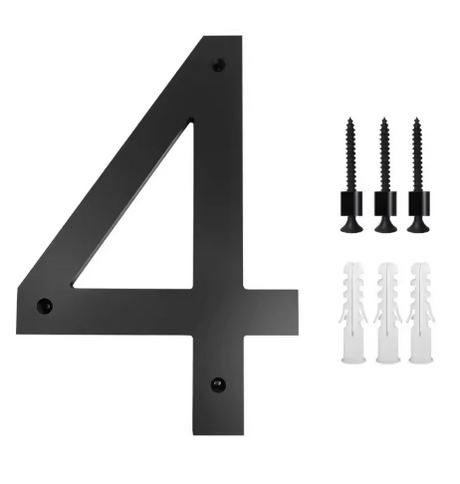 Custom Black Acrylic House Sign | Personalised Number & Letter Address Plaque