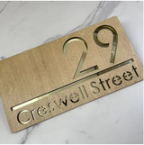 WOOD WOODEN CUSTOM OUTDOOR HOUSE SIGN NUMBER STREET HOUSE ADDRESS WALL MAIL BOX LETTER BOX PLAQUE