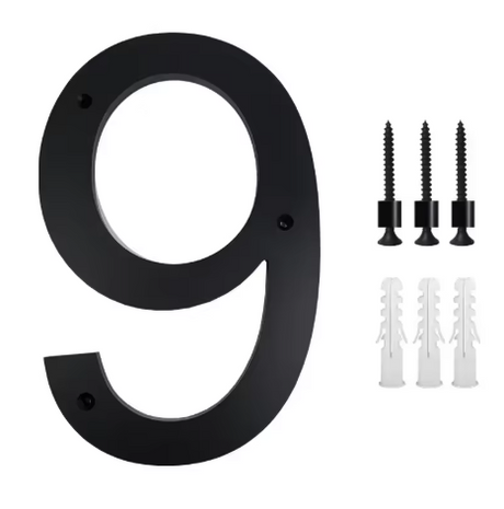 Custom Black Acrylic House Sign | Personalised Number & Letter Address Plaque