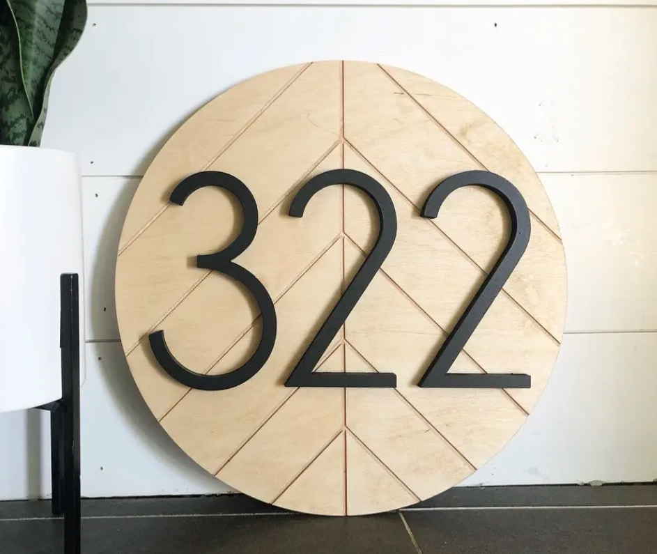 CUSTOM WOODEN WOOD 3D OUTDOOR HOUSE SIGN NUMBER STREET HOUSE ADDRESS MAIL PLAQUE