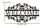 WELCOME HOUSE SIGN ADDRESS SIGN BLACK METAL STREET PLAQUE 35CM