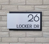 HOUSE SIGN ADDRESS SIGN ACRYLIC MODERN SILVER NUMBER ADDRESS SIGN PLAQUE