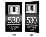 LED SOLAR POWERED OUTSIDE CUSTOM HOUSE SIGN NUMBER STREET HOUSE ADDRESS BLACK WALL SIGN