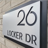 HOUSE SIGN ADDRESS SIGN ACRYLIC MODERN SILVER NUMBER ADDRESS SIGN PLAQUE