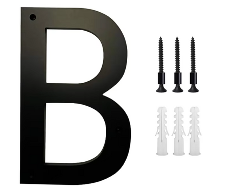 Custom Black Acrylic House Sign | Personalised Number & Letter Address Plaque