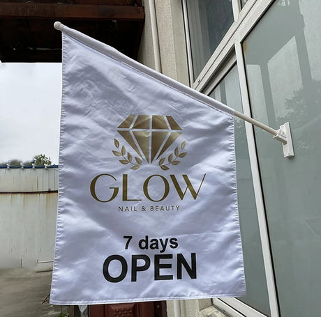 CUSTOM WALL FLAG BUSINESS SIGN DOUBLE SIDED PRINT WITH YOUR LOGO 60x90cm