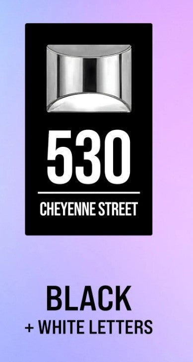 LED SOLAR POWERED OUTSIDE CUSTOM HOUSE SIGN NUMBER STREET HOUSE ADDRESS BLACK WALL SIGN