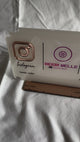 SOCIAL MEDIA BUSINESS SIGN PLAQUE PINK WHITE RECTANGLE LOGO