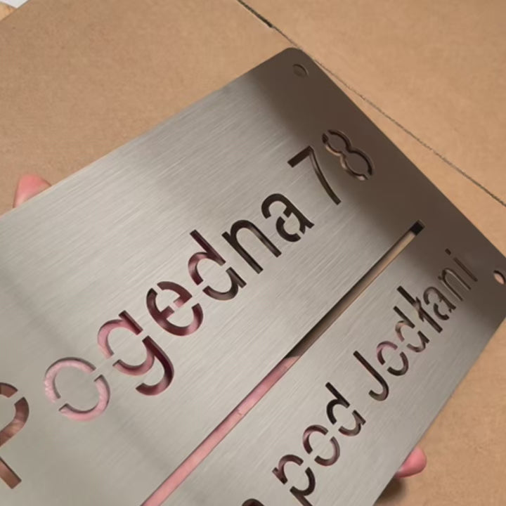 CUSTOM STAINLESS STEEL HOUSE SIGN NUMBER STREET SIGN SILVER ADDRESS DOOR WALL PLAQUE