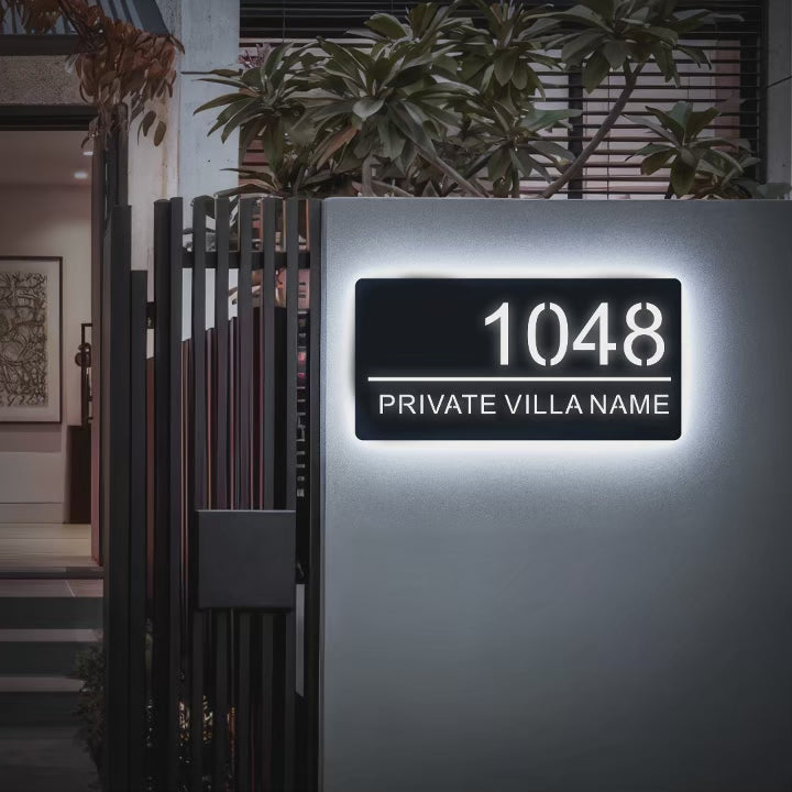 CUSTOM LED LIGHT UP HOUSE SIGN NUMBER STREET SIGN ACRYLIC ADDRESS DOOR WALL PLAQUE