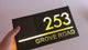 Custom Colour-Changing Solar LED House Sign | Personalised Address Plaque