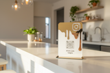 Rectangle White & Gold QR Code Social Media Sign | Custom Acrylic Plaque