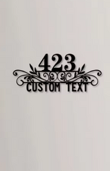 HOUSE SIGN ADDRESS SIGN BLACK POWDER COATED STEEL NUMBER STREET ADDRESS PLAQUE