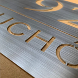CUSTOM STAINLESS STEEL HOUSE SIGN NUMBER STREET SIGN SILVER ADDRESS DOOR WALL PLAQUE