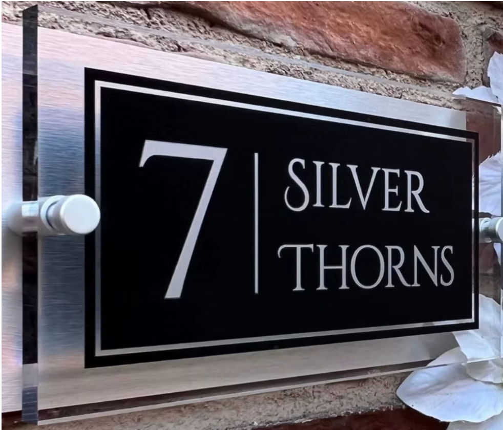 Custom 3D Glass Effect Acrylic House Sign | Personalised Address Plaque