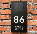 Custom Vertical Solar LED House Sign | Personalised Address Plaque