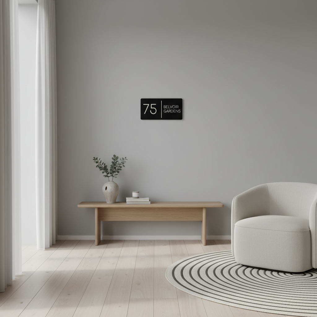 Custom Rectangle Acrylic House Sign | Personalised Number & Address Plaque