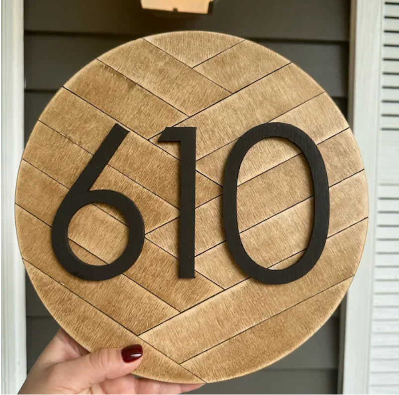 CUSTOM WOODEN WOOD 3D OUTDOOR HOUSE SIGN NUMBER STREET HOUSE ADDRESS MAIL PLAQUE