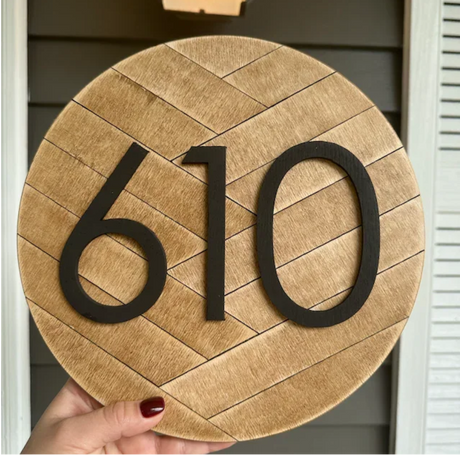 CUSTOM WOODEN WOOD 3D OUTDOOR HOUSE SIGN NUMBER STREET HOUSE ADDRESS MAIL PLAQUE