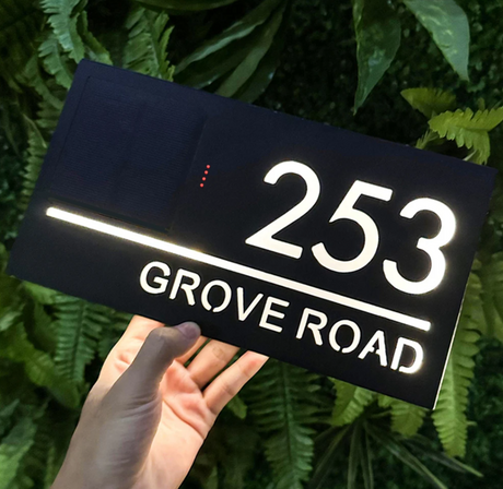 SOLAR LED HOUSE SIGN ADDRESS MULTI COLOUR COLOR SIGN CUSTOM LIGHT UP NUMBER PLAQUE