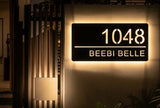 Custom LED Light Up House Sign | Illuminated Black Acrylic Address Plaque