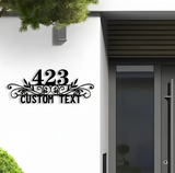 HOUSE SIGN ADDRESS SIGN BLACK POWDER COATED STEEL NUMBER STREET ADDRESS PLAQUE
