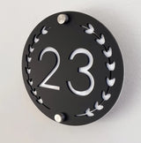 HOUSE SIGN ADDRESS CUSTOM SIGN LASER CUT ROUND ACRYLIC MODERN HOUSE NUMBER PLAQUE