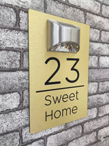 Custom Solar LED Aluminium House Sign | Personalised Address Plaque