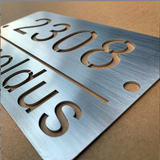 CUSTOM STAINLESS STEEL HOUSE SIGN NUMBER STREET SIGN SILVER ADDRESS DOOR WALL PLAQUE