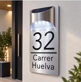 Custom Solar LED Metal Aluminium House Sign | Personalised Address Plaque