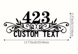 HOUSE SIGN ADDRESS SIGN BLACK POWDER COATED STEEL NUMBER STREET ADDRESS PLAQUE