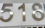 Custom LED House Number Sign | Backlit Stainless Steel Address Plaque | Silver