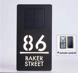 Custom Vertical Solar LED House Sign | Personalised Address Plaque