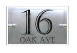 HOUSE SIGN ADDRESS MODERN SILVER ACRYLIC ALUMINIUM NUMBER LASER CUT