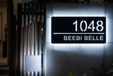 Custom LED Light Up House Sign | Illuminated Black Acrylic Address Plaque