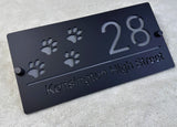 HOUSE SIGN PAW PRINTS CAT DOG LASER CUT CUSTOM ACRYLIC STREET ADDRESS SIGN
