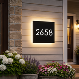 Custom LED Light-Up Square House Sign | Illuminated Address Plaque